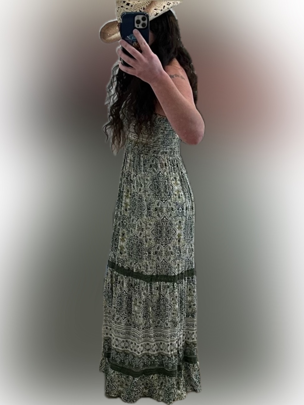 Angie Maxi Dress knotted cut out damask - Picture 16 of 16